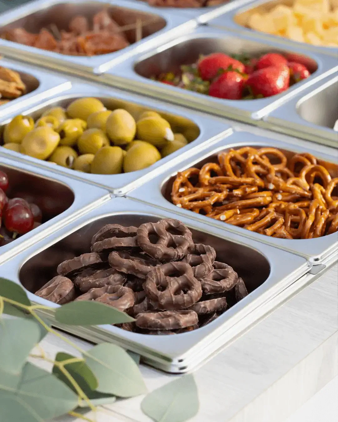 Charcuterie cart close-up at corporate event