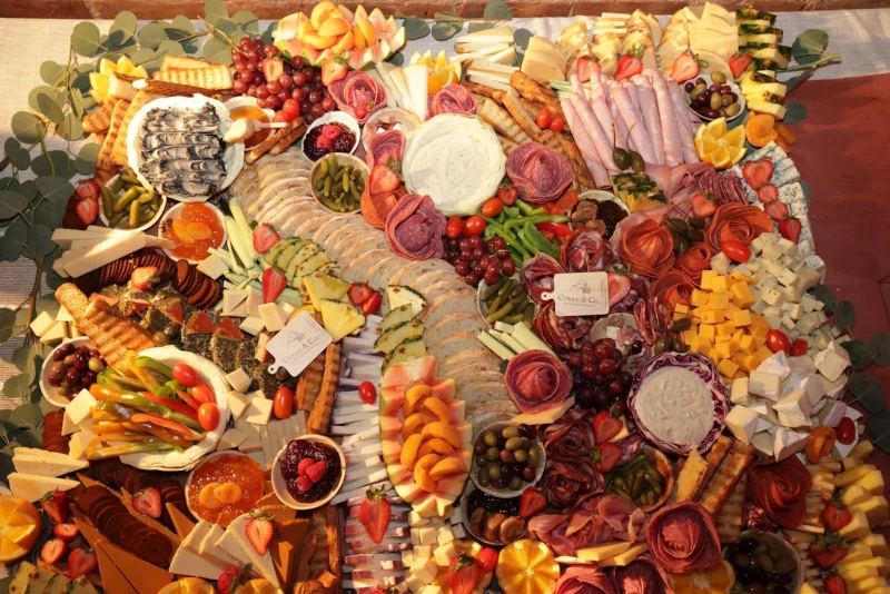 Luxury grazing table setup for NYC wedding