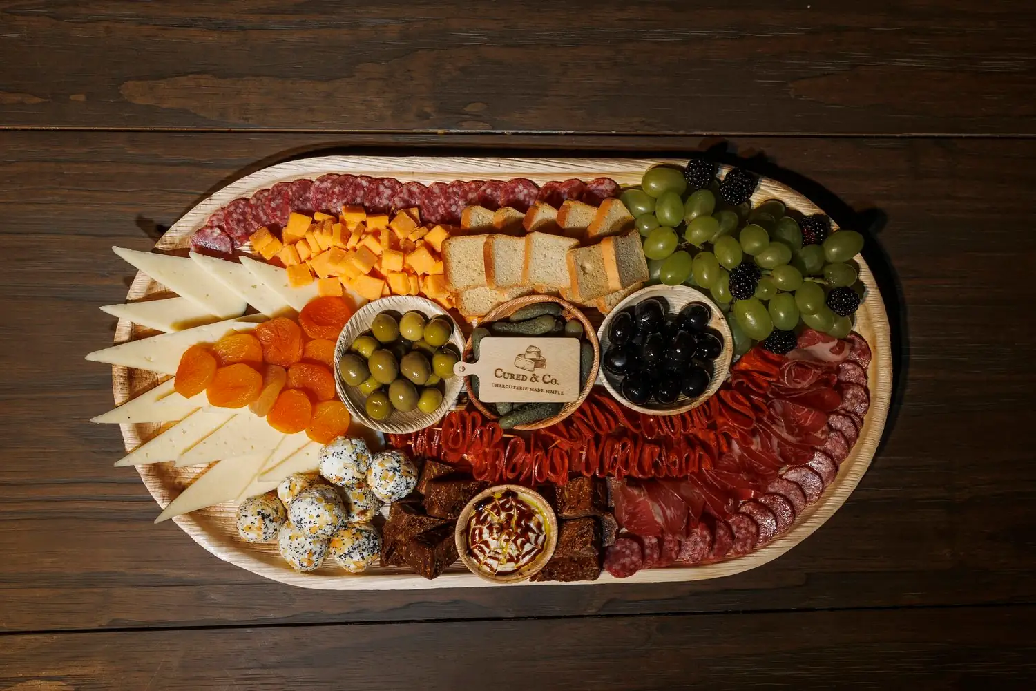 Custom charcuterie platter served at NYC event