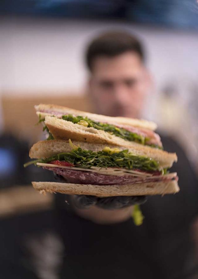 Fresh focaccia sandwich in NJ