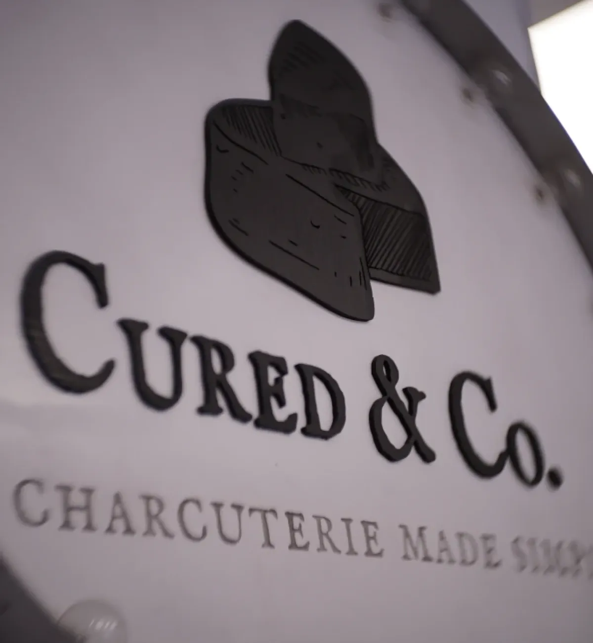 Cured and Co charcuterie sign