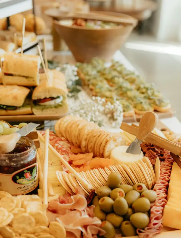 Charcuterie workshop table showcasing creations